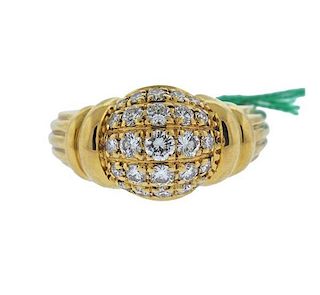 Boucheron 18k Gold Diamond Dome Ring