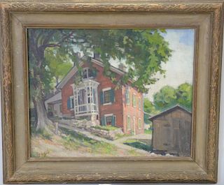 Richard Ruh Epperly (1891-1973), oil on board, Red House landscape, signed lower left: Epperly, 16" x 20".