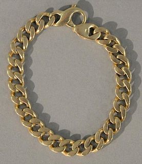 14 karat gold heavy link bracelet. 7 1/4in., 30 grams