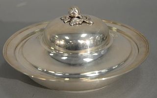Continental silver covered dish marked .900. dia. 7 1/2in., 12.7 troy ounces