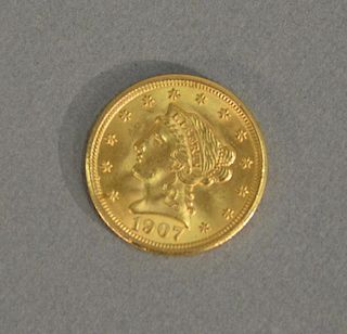 1907 $2 1/2 gold coronet, unc.