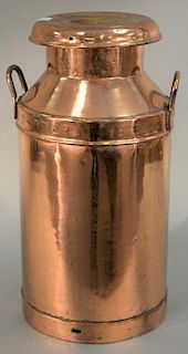 Copper milk can. ht. 27in.