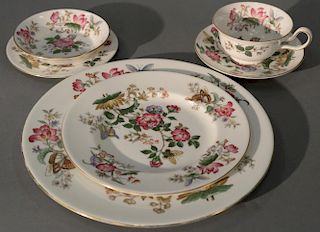 Partial Wedgwood "Charnwood" dinnerware set. setting for seven plus miscellaneous, 55 total pieces.