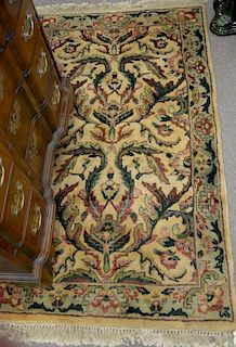 Oriental throw rug. 3' x 5'2" Provenance: Property from the Estate of Frank Perrotti Jr. of Hamden, Connecticut