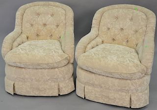 Pair of baker upholstered easy chairs