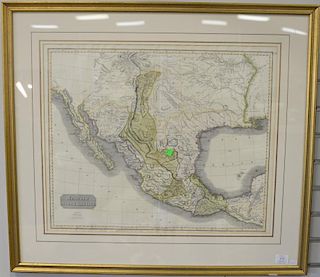John Thomson, Spanish North America, double page engraved map of Texas and Mexico, sight size 20 3/4" x 25".  
Provenance: Pr