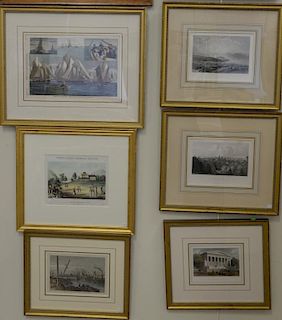 Group of thirteen and matted lithographs and prints to include Harper's Weekly, Frank Leslie's, Pennsylvania Building, Warren