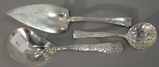 Three Tiffany & Co. silver serving pieces to include birds. longest: lg. 10 3/4in., 10 troy ounces