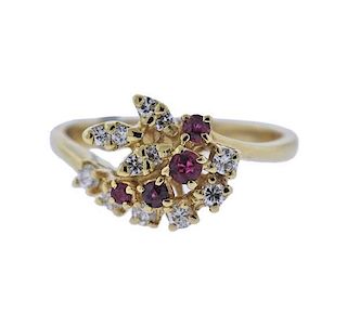 Waltham 18k Gold Diamond Ruby Ring
