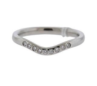 Tiffany &amp; Co Peretti Platinum Diamond Wave Ring