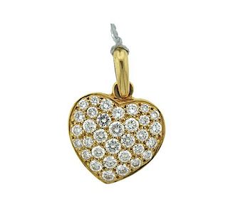 Boucheron 18k Gold Diamond Heart Pendant
