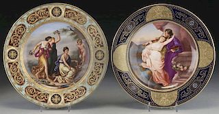 (2) 19th C. Royal Vienna allegorical plates