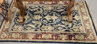 Oriental throw rug. 3'10" x 6' Provenance: Property from the Estate of Frank Perrotti Jr. of Hamden, Connecticut