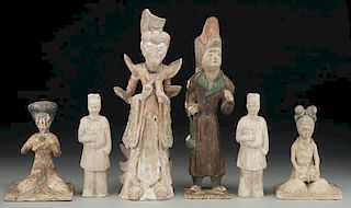 (6) Tang dynasty style pottery burial figures