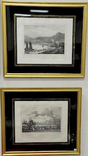 Four framed lithographs to include GJ Emblem The Post Office St. Paul's Cathedral and Bull and Mouth Inn, Sydney F. Lucas, Ne