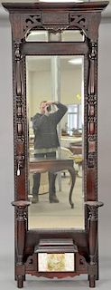 Victorian pier mirror with Majolica tiles, ht. 93 1/2in., wd. 33 1/2in. Provenance: Property from the Estate of Frank Perrott