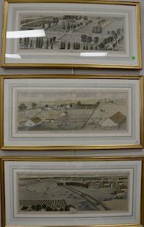 Set of three Thompson & West California Homestead lithographs to include Ranch & Residence of G. Valensin, Martins Monsch's S