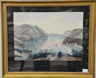 Colt Publishing Company hand colored lithograph "West Point", 14 1/2" x 20".
