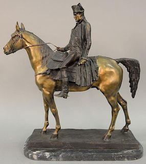 After Louise Marie Morise (1818-1883), bronze, Napoleon on Horseback, marked on base: Morise 91/100, ht. 24in., lg. 23in.