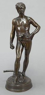 Antonin Mercie, "David" bronze, 19th C.