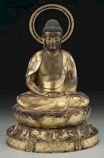 Chinese gilt wood Buddha,