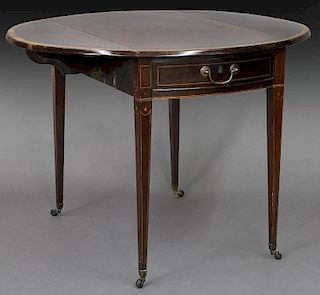 George III inlaid Pembroke table