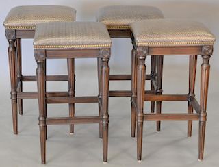Set of four Hancock and Moore bar stools, ht. 29in.