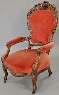 Victorian walnut gentleman's chair. ht. 45in. Provenance: Property from the Estate of Frank Perrotti Jr. of Hamden, Connectic