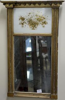 Federal American two part mirror with eglomaise panel, ht. 29 3/4in., wd. 15 1/2in.