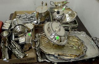 Four box lots of silverplate.