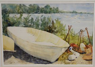 M. Hurlimann Armstrong (20th century school), watercolor on paper, "Sunny Monday", signed in pencil lower left: M. Hurlimann