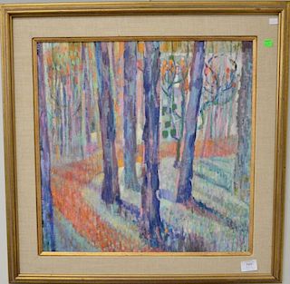 Two piece lot to include a William Charles Palmer (1906-1987), oil on canvas, Winter Glen, having Midtown Gallery New York la