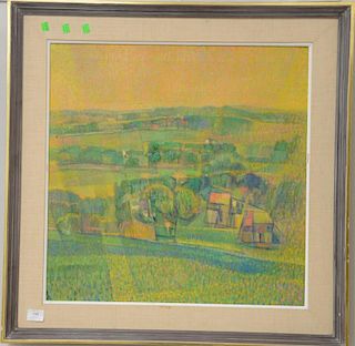 William Charles Palmer (1906-1987), oil on canvas "Solar Heat", signed in pen bottom center: William Palmer, having Midtown G
