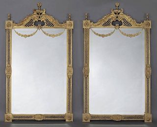 Pr. Louis XVI style bronze-dore mirrors
