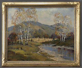 Ernest Fredericks, "Fall Landscape with Stream"