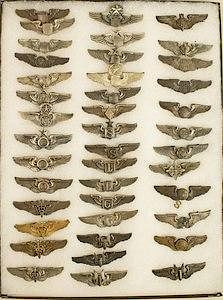 41 Pair US Army Air Corps Wings, incl. Glider Pilot, Liaison, WASP, 23 in sterling or coin silver