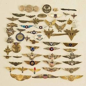 USAAC and Navy Sweetheart Jewelry, US Cap-sized Wings, incl. Airship and WWI