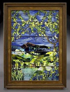 Large early 19th C. leaded glass window