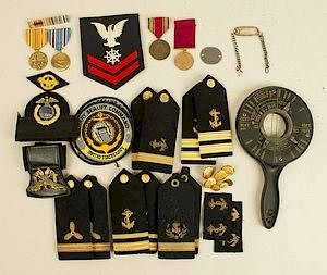 US WWII Military Sealift Command and US Navy Insignia and Medal Groups