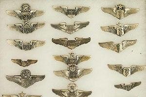 33 Pair USAF Wings, 16 full-sized, 17 shirt-sized. 10 sterling