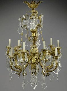 Louis XV style bronze-dore 8-light chandelier