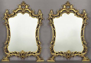 Pr. Italian carved and gilt wood mirrors
