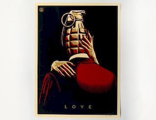 Shepard Fairey "Love Is The Drug" Screen Print