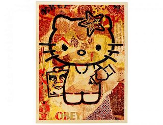 Shepard Fairey  "Hello Kitty" Screen Print