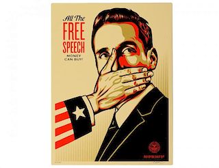 Shepard Fairey "Pay Up or Shut Up" Screen Print