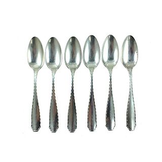 TIFFANY & CO. MARQUISE PATTERN STERLING SPOONS