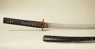Samurai Sword Katana in plain mounts, with older, smith made blade.