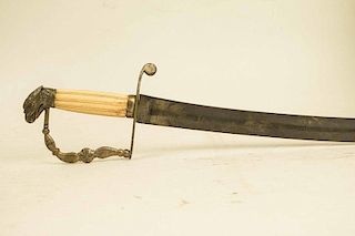 Extremely nice Eaglehead Saber ca. 1812 w/ reeded bone grip, "Osborne" type eagle, short saber blade w/ Libert Cap.