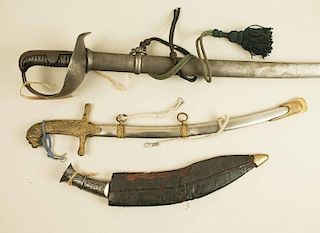 3 Edged Weapons: Kukri, Spanish Saber, Shriner's Sword