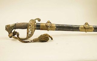 Superb Ames 1850 Staff abd Field Officer's Sword and Scabbard, carried by Col. C.G. Hawley, 117th Ohio Volunteers #86